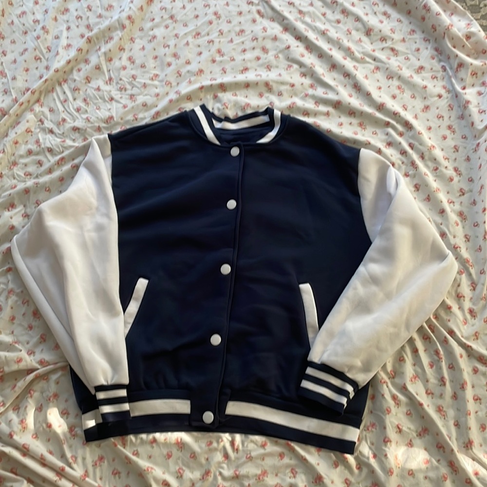Blue varsity jacket